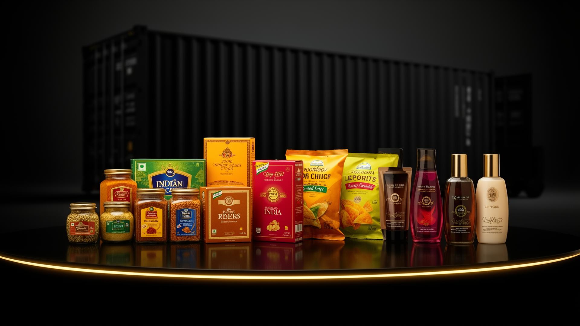 Indian FMCG products ready for export